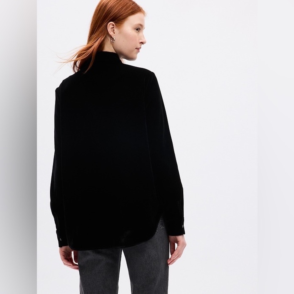 GAP Black Velvet Boyfriend Shirt